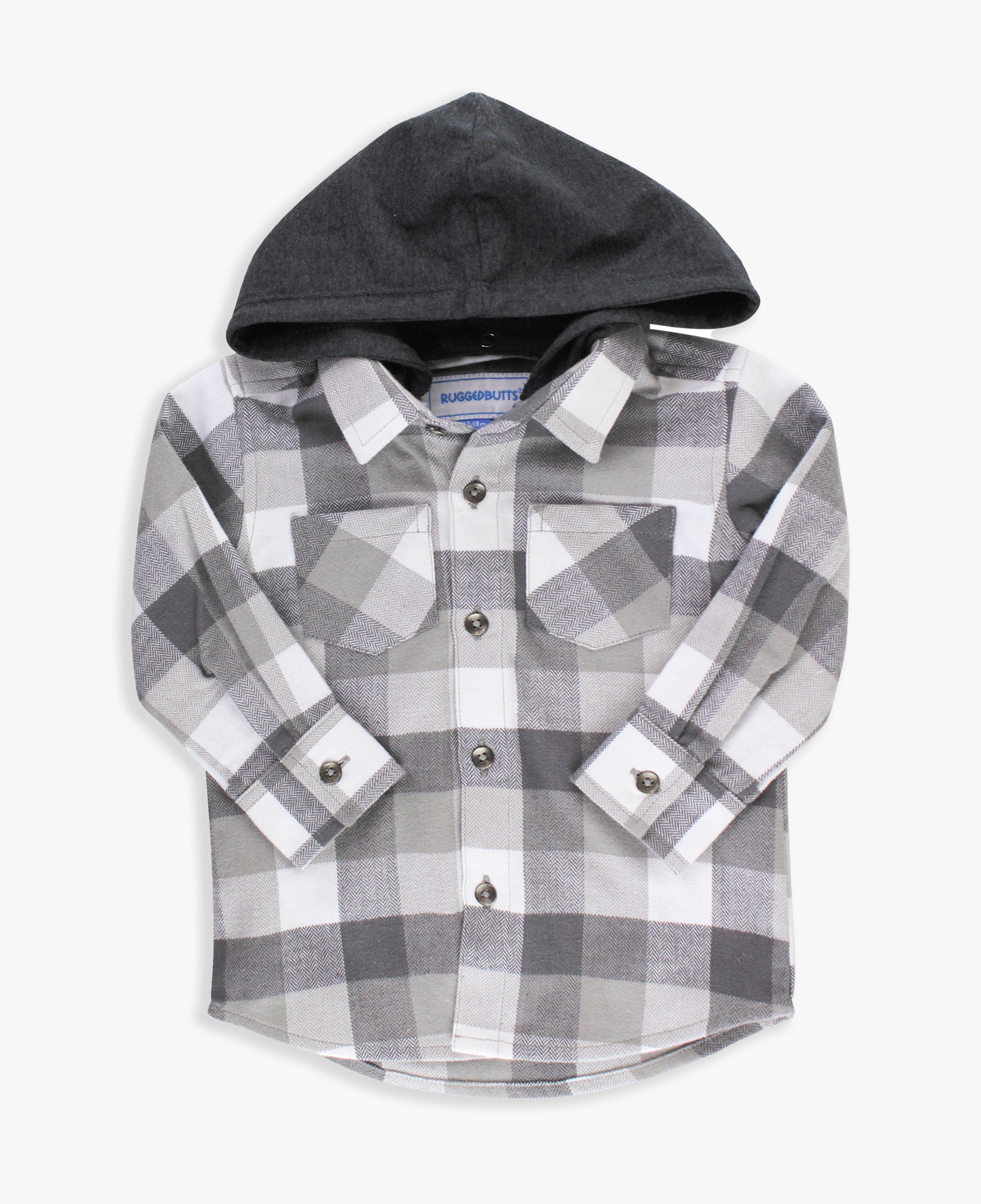 Hooded Button Down Shirt | RuffleButts & RuggedButts